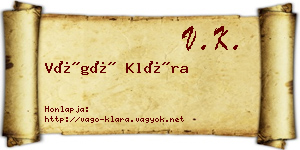 Vágó Klára névjegykártya